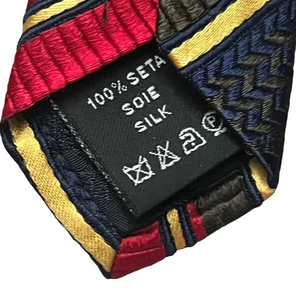 Versace Diagonal Stripe Silk Tie - Picture 7 of 7